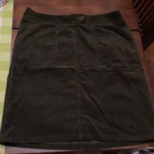 Green corduroy skirt